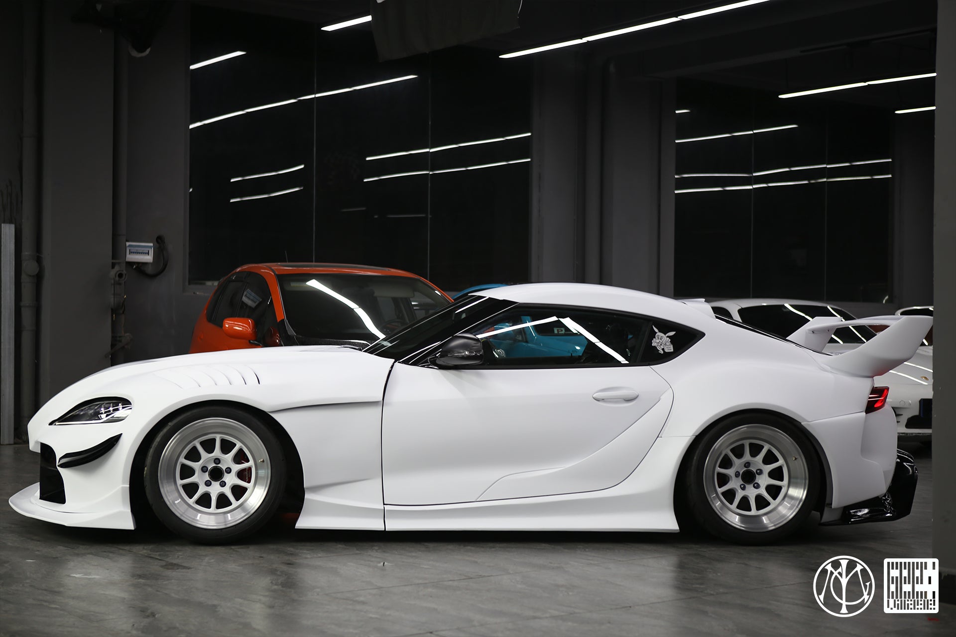Toyota Supra MK5 A90 A91 3.0 2.0 2020-ON with Aftermarket Parts - Unicorn GT3 Widebody Fender Flares, Wheel Arches, and Side Skirts Carbon Fiber/FRP from Geex Village
