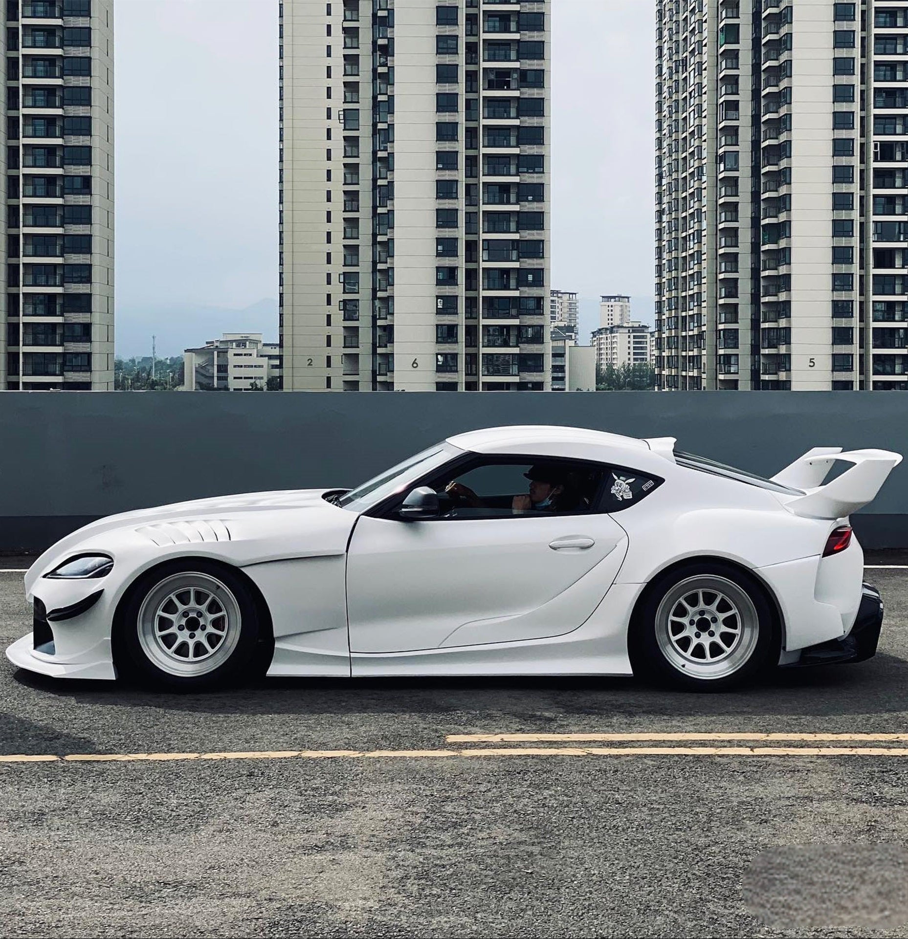 Toyota Supra MK5 A90 A91 3.0 2.0 2020-ON with Aftermarket Parts - Unicorn GT3 Widebody Fender Flares, Wheel Arches, and Side Skirts Carbon Fiber/FRP from Geex Village