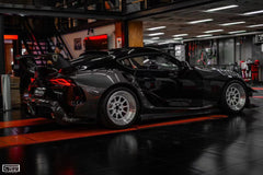 Toyota Supra MK5 A90 A91 3.0 2.0 2020-ON with Aftermarket Parts - Unicorn GT3 Widebody Fender Flares, Wheel Arches, and Side Skirts Carbon Fiber/FRP from Geex Village
