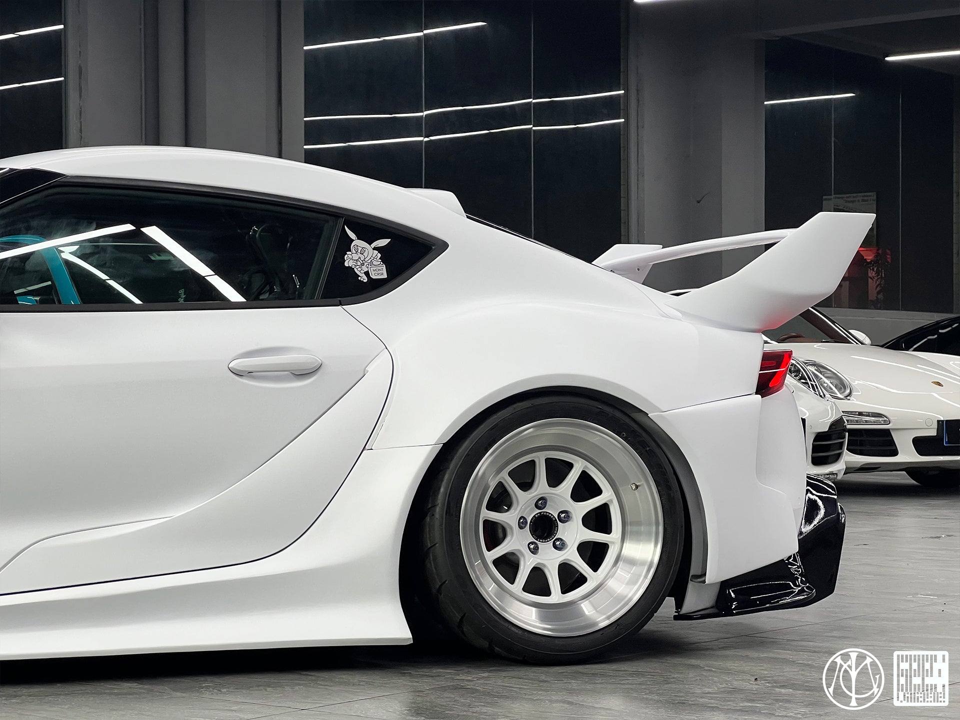 Toyota Supra MK5 A90 A91 3.0 2.0 2020-ON with Aftermarket Parts - Unicorn GT3 Widebody Fender Flares, Wheel Arches, and Side Skirts Carbon Fiber/FRP from Geex Village