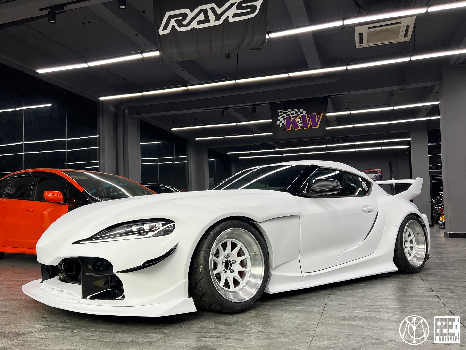 Toyota Supra MK5 A90 A91 3.0 2.0 2020-ON with Aftermarket Parts - Unicorn GT3 Widebody Front Lip Carbon Fiber/FRP from Geex Village