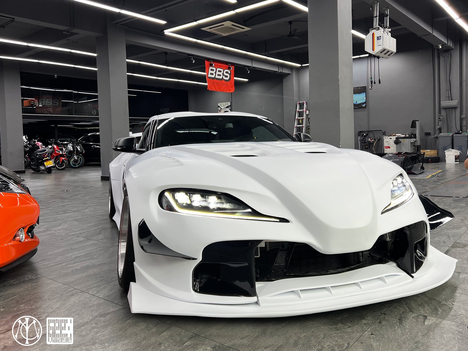 Toyota Supra MK5 A90 A91 3.0 2.0 2020-ON with Aftermarket Parts - Unicorn GT3 Widebody Front Lip Carbon Fiber/FRP from Geex Village