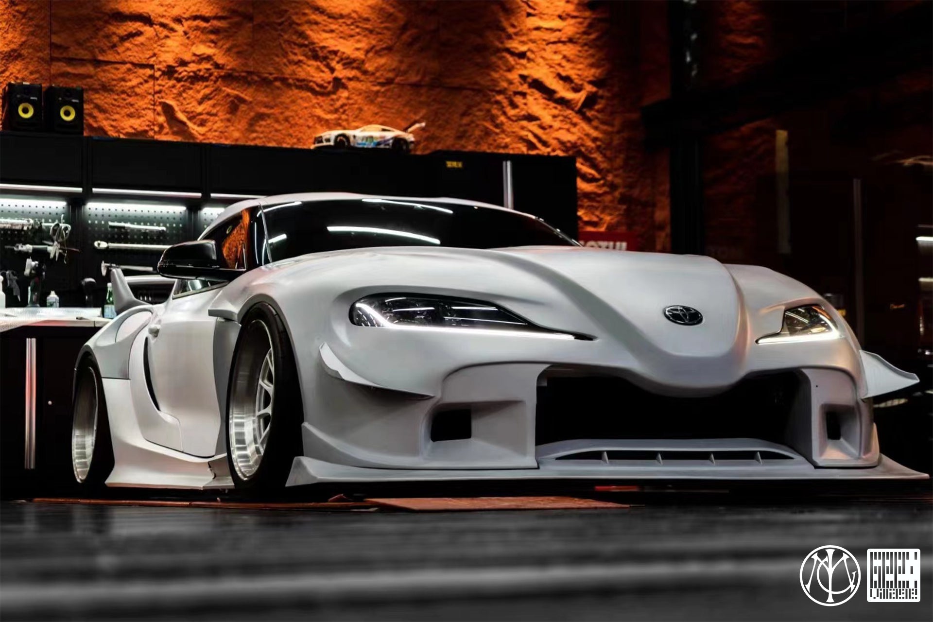 Toyota Supra MK5 A90 A91 3.0 2.0 2020-ON with Aftermarket Parts - Unicorn GT3 Widebody Front Lip Carbon Fiber/FRP from Geex Village
