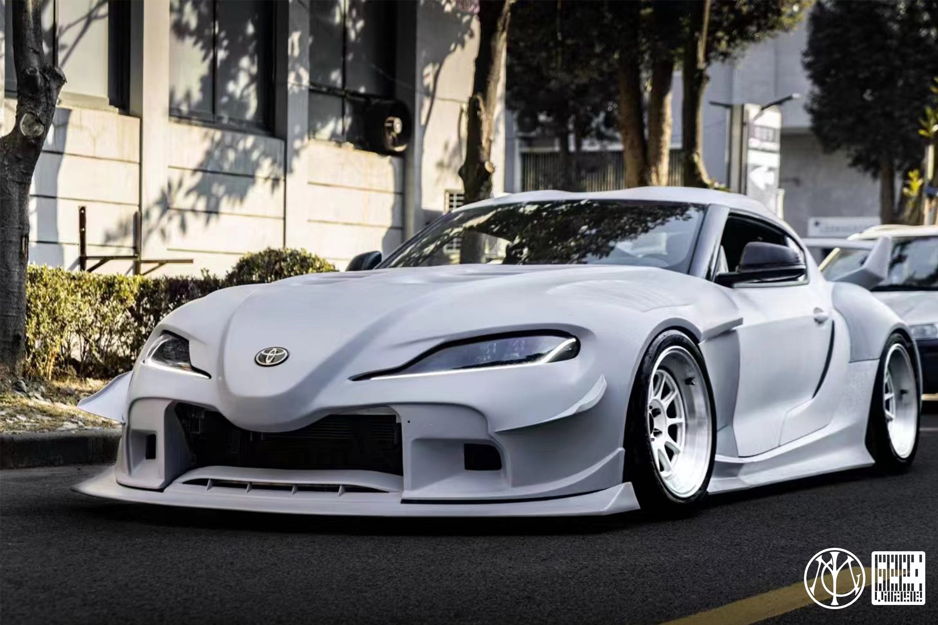 Toyota Supra MK5 A90 A91 3.0 2.0 2020-ON with Aftermarket Parts - Unicorn GT3 Widebody Front Lip Carbon Fiber/FRP from Geex Village