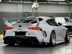 Toyota Supra MK5 A90 A91 3.0 2.0 Coupe 2020-ON with Aftermarket Parts - Unicorn GT3 Widebody Rear Wing Carbon Fiber/FRP from Geex Village