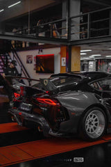 Toyota Supra MK5 A90 A91 3.0 2.0 2020-ON with Aftermarket Parts - Unicorn GT3 Widebody Rear Diffuser & Widebody Rear Diffuser Undertray & Widebody Rear Canards Carbon Fiber/FRP from Geex Village