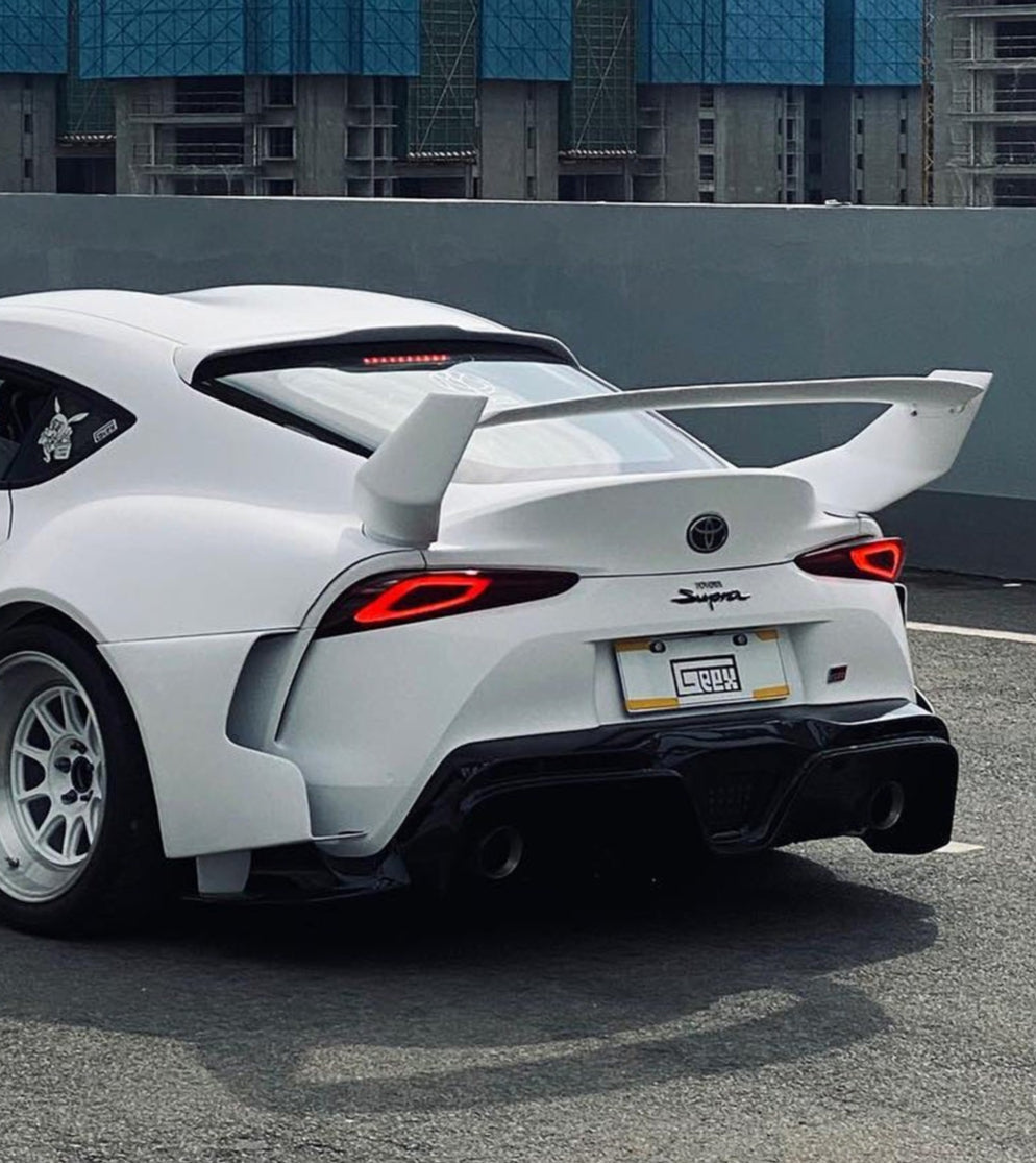 Toyota Supra MK5 A90 A91 3.0 2.0 Coupe 2020-ON with Aftermarket Parts - Unicorn GT3 Widebody Rear Wing Carbon Fiber/FRP from Geex Village