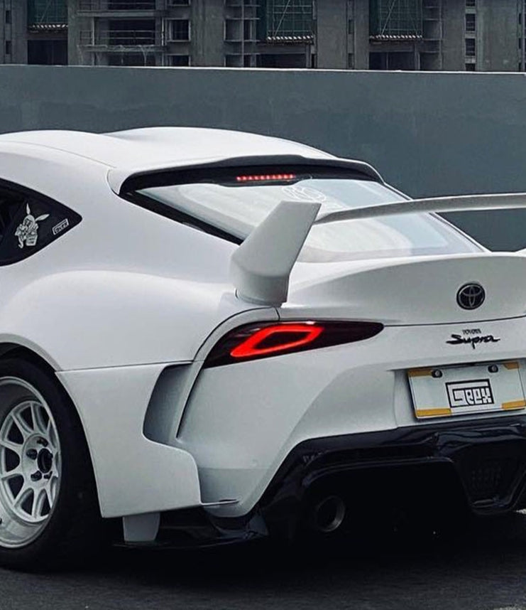 Toyota Supra MK5 A90 A91 3.0 2.0 Coupe 2020-ON with Aftermarket Parts - Unicorn GT3 Rear Roof Spoiler Carbon Fiber/FRP from Geex Village