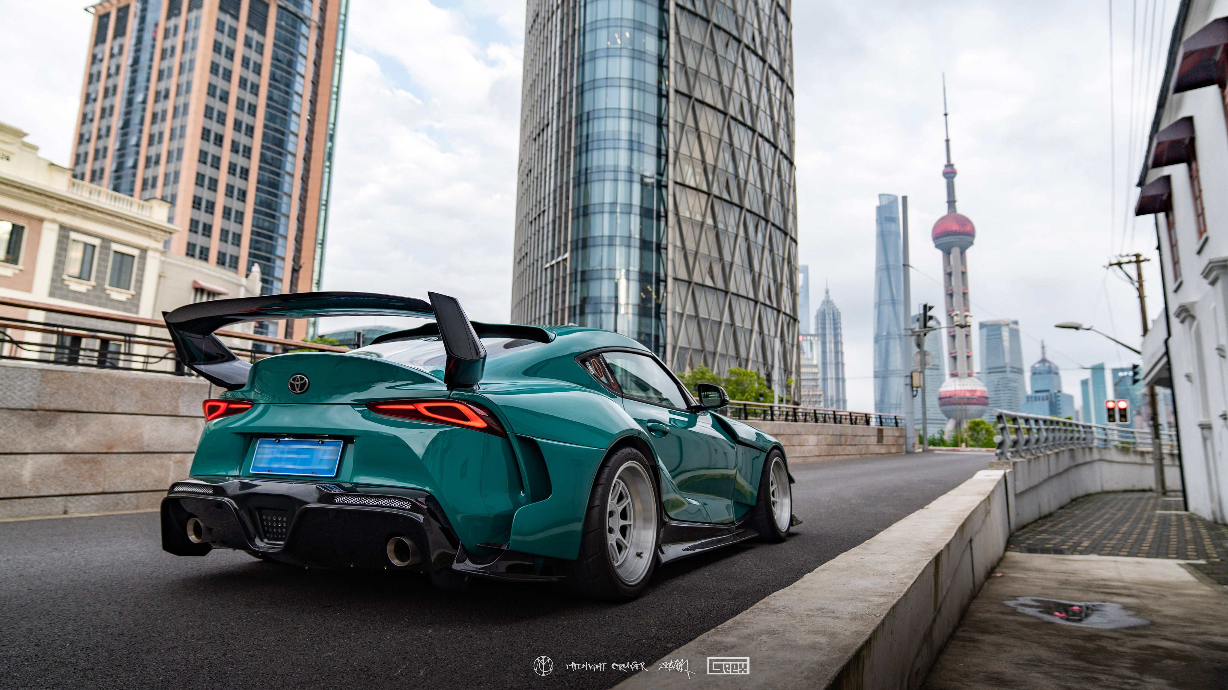 Toyota Supra MK5 A90 A91 3.0 2.0 2020-ON with Aftermarket Parts - Unicorn GT3 Widebody Rear Diffuser & Widebody Rear Diffuser Undertray & Widebody Rear Canards Carbon Fiber/FRP from Geex Village