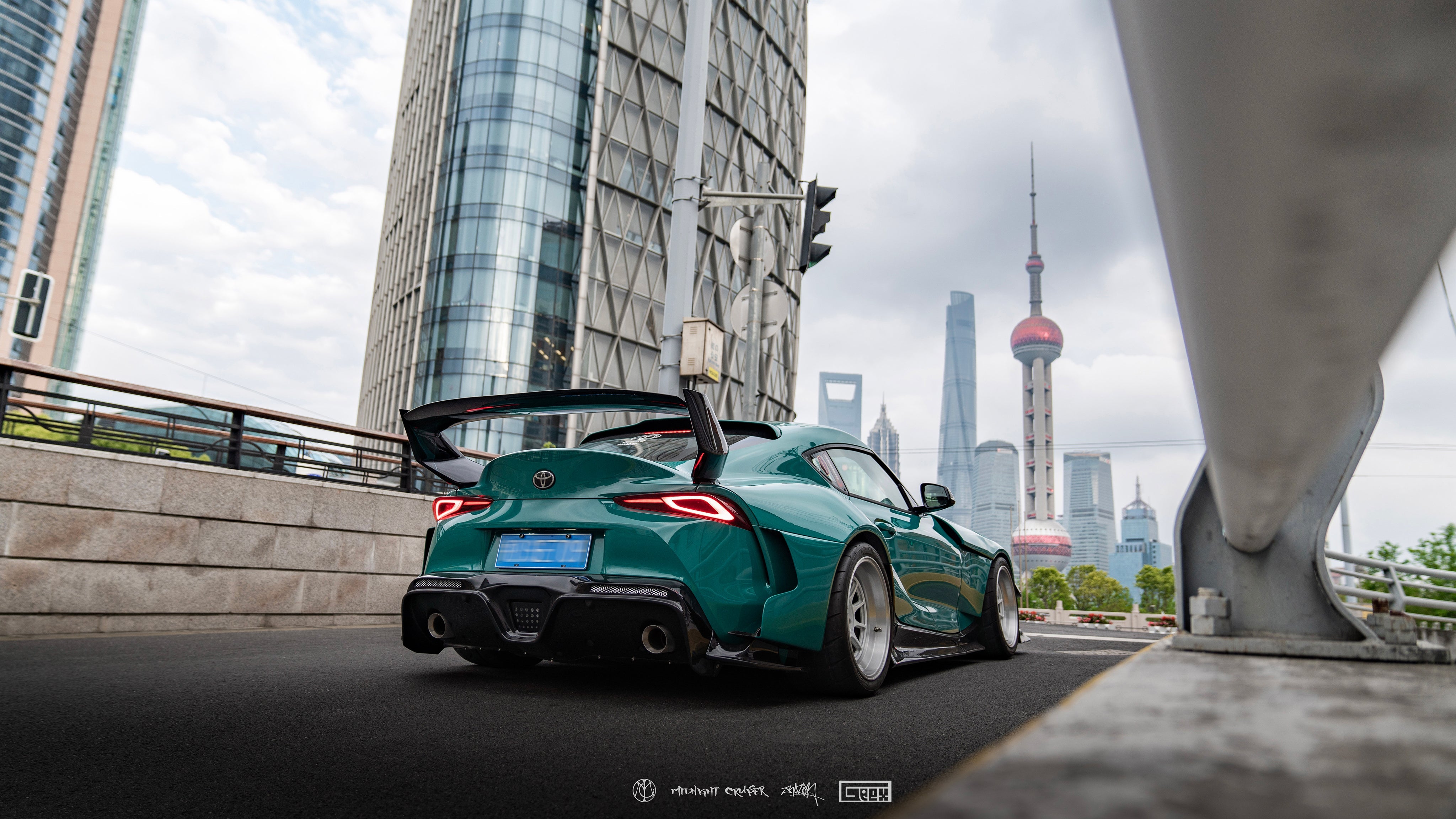 Toyota Supra MK5 A90 A91 3.0 2.0 2020-ON with Aftermarket Parts - Unicorn GT3 Widebody Rear Diffuser & Widebody Rear Diffuser Undertray & Widebody Rear Canards Carbon Fiber/FRP from Geex Village