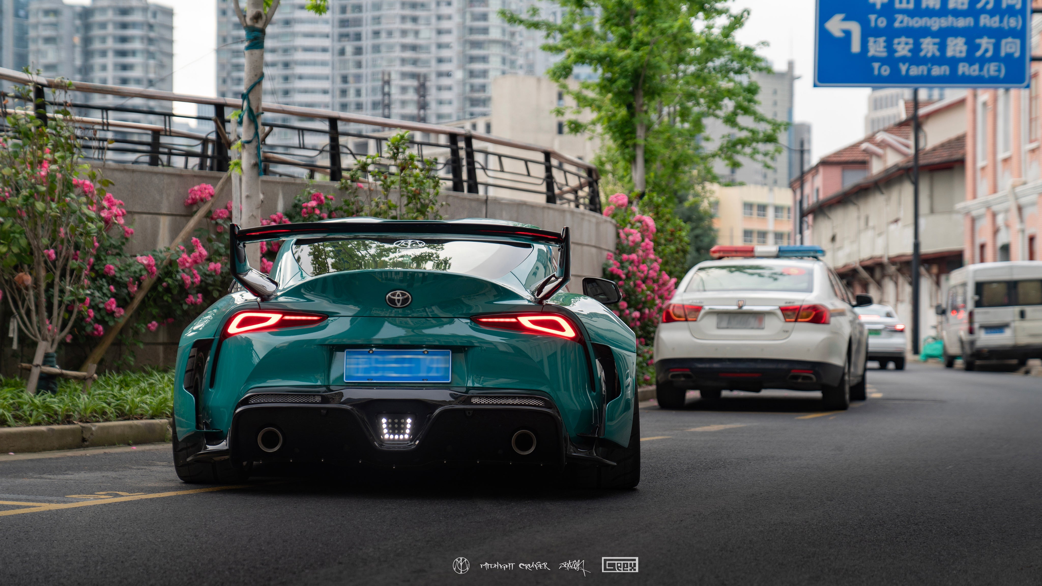 Toyota Supra MK5 A90 A91 3.0 2.0 2020-ON with Aftermarket Parts - Unicorn GT3 Widebody Rear Diffuser & Widebody Rear Diffuser Undertray & Widebody Rear Canards Carbon Fiber/FRP from Geex Village