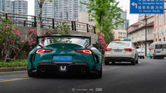 Toyota Supra MK5 A90 A91 3.0 2.0 2020-ON with Aftermarket Parts - Unicorn GT3 Widebody Rear Diffuser & Widebody Rear Diffuser Undertray & Widebody Rear Canards Carbon Fiber/FRP from Geex Village