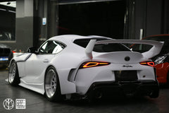 Toyota Supra MK5 A90 A91 3.0 2.0 2020-ON with Aftermarket Parts - Unicorn GT3 Widebody Rear Diffuser & Widebody Rear Diffuser Undertray & Widebody Rear Canards Carbon Fiber/FRP from Geex Village