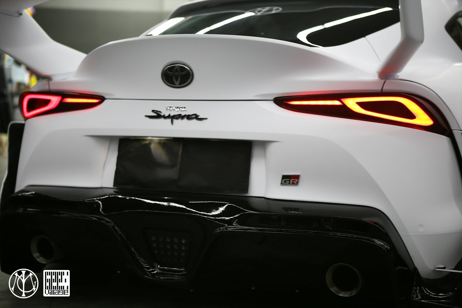Toyota Supra MK5 A90 A91 3.0 2.0 2020-ON with Aftermarket Parts - Unicorn GT3 Widebody Rear Diffuser & Widebody Rear Diffuser Undertray & Widebody Rear Canards Carbon Fiber/FRP from Geex Village