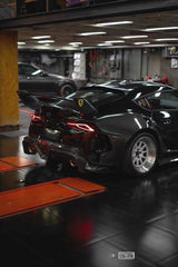 Toyota Supra MK5 A90 A91 3.0 2.0 2020-ON with Aftermarket Parts - Unicorn GT3 Widebody Rear Diffuser & Widebody Rear Diffuser Undertray & Widebody Rear Canards Carbon Fiber/FRP from Geex Village