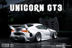 Toyota Supra MK5 A90 A91 3.0 2.0 2020-ON with Aftermarket Parts - Unicorn GT3 Widebody Rear Diffuser & Widebody Rear Diffuser Undertray & Widebody Rear Canards Carbon Fiber/FRP from Geex Village