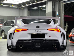 Toyota Supra MK5 A90 A91 3.0 2.0 2020-ON with Aftermarket Parts - Unicorn GT3 Widebody Rear Diffuser & Widebody Rear Diffuser Undertray & Widebody Rear Canards Carbon Fiber/FRP from Geex Village