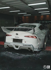 Toyota Supra MK5 A90 A91 3.0 2.0 2020-ON with Aftermarket Parts - Unicorn GT3 Widebody Rear Diffuser & Widebody Rear Diffuser Undertray & Widebody Rear Canards Carbon Fiber/FRP from Geex Village