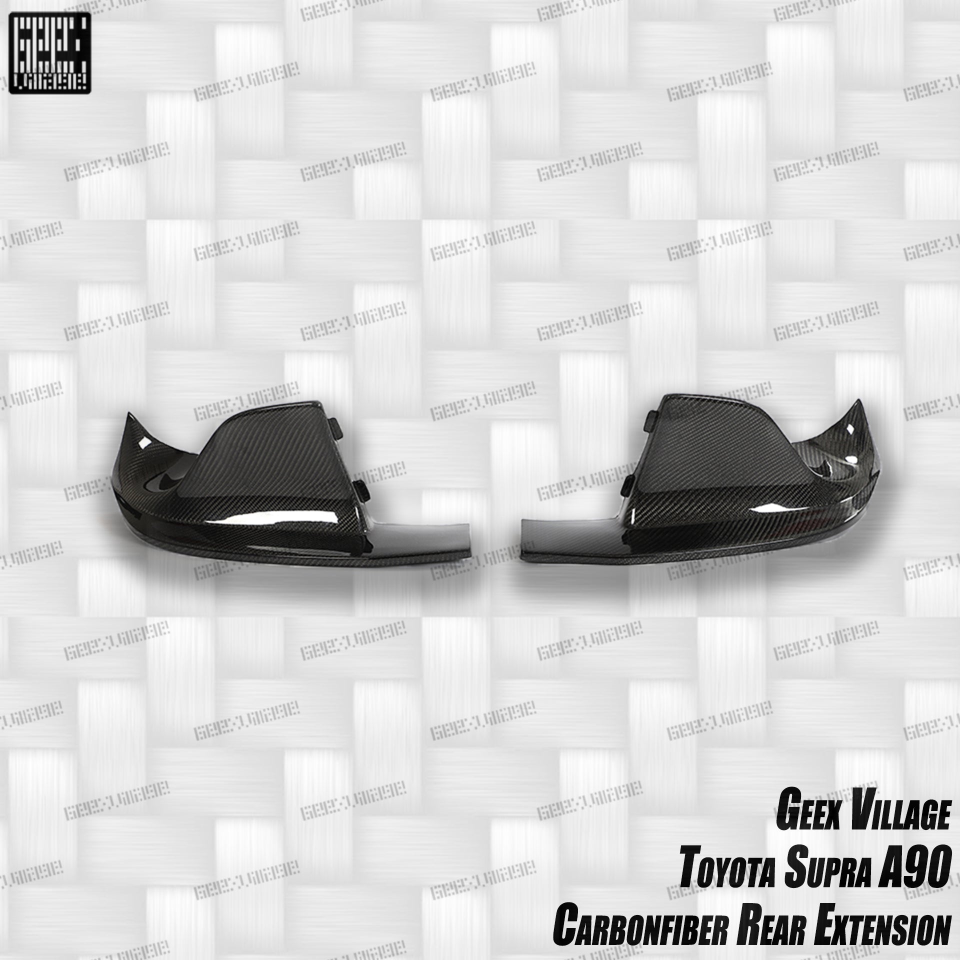 Toyota Supra MK5 A90 A91 3.0 2.0 2020-ON with Aftermarket Parts - Unicorn GT3 Widebody Rear Diffuser & Widebody Rear Diffuser Undertray & Widebody Rear Canards Carbon Fiber/FRP from Geex Village