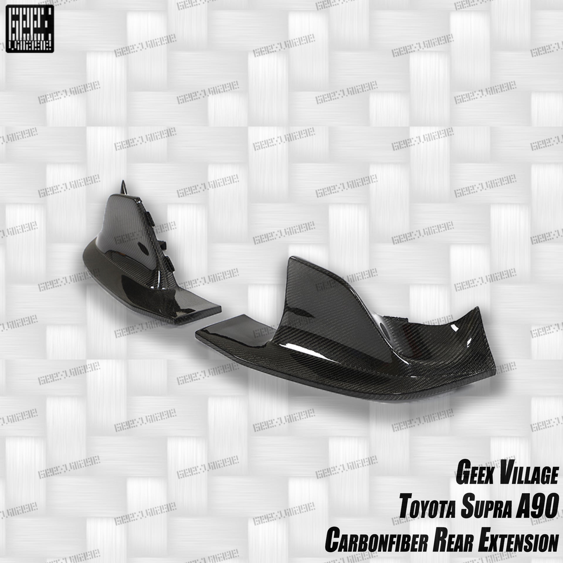 Toyota Supra MK5 A90 A91 3.0 2.0 2020-ON with Aftermarket Parts - Unicorn GT3 Widebody Rear Diffuser & Widebody Rear Diffuser Undertray & Widebody Rear Canards Carbon Fiber/FRP from Geex Village