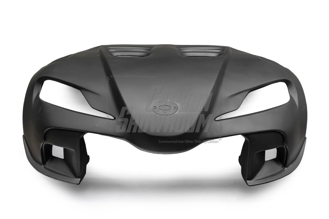 Toyota Supra MK5 A90 A91 3.0 2.0 2020-ON with Aftermarket Parts - Unicorn GT3 Clamshell Hood and Front Bumper & Steel Brackets and Cable for Clamshell Hood and Bumper Carbon Fiber/FRP/Steel from Geex Village