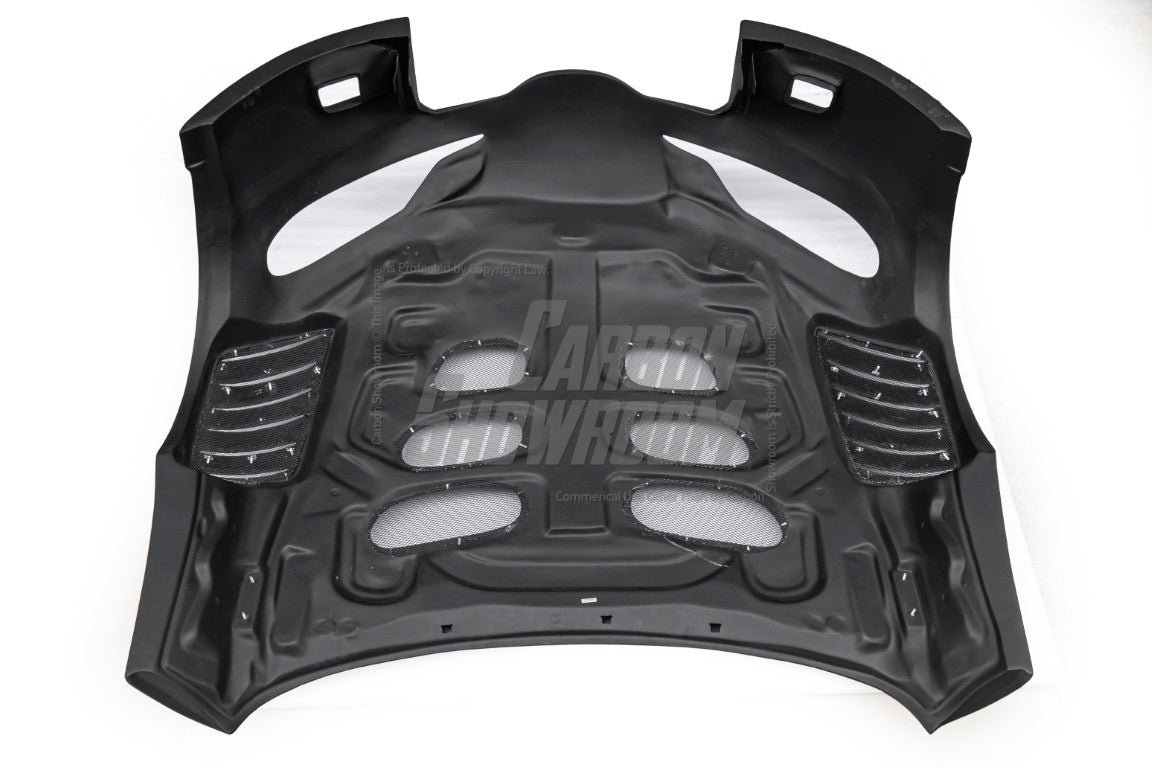 Toyota Supra MK5 A90 A91 3.0 2.0 2020-ON with Aftermarket Parts - Unicorn GT3 Clamshell Hood and Front Bumper & Steel Brackets and Cable for Clamshell Hood and Bumper Carbon Fiber/FRP/Steel from Geex Village