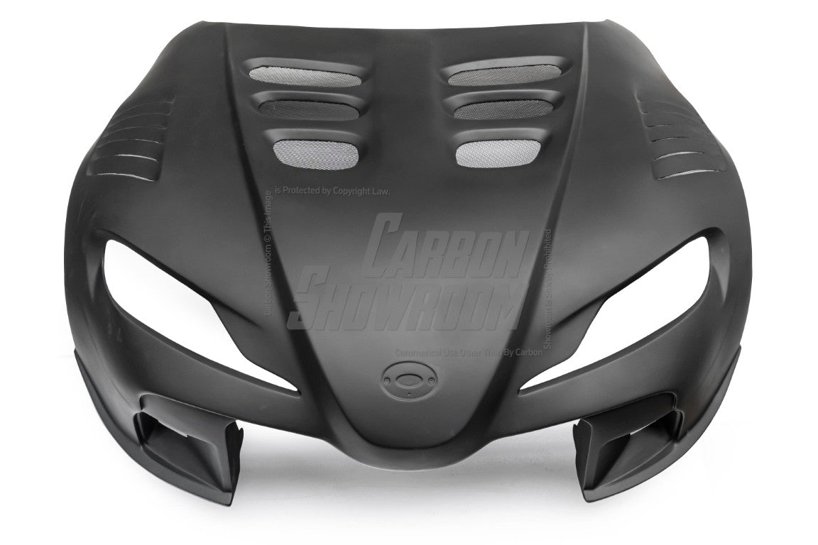 Toyota Supra MK5 A90 A91 3.0 2.0 2020-ON with Aftermarket Parts - Unicorn GT3 Clamshell Hood and Front Bumper & Steel Brackets and Cable for Clamshell Hood and Bumper Carbon Fiber/FRP/Steel from Geex Village