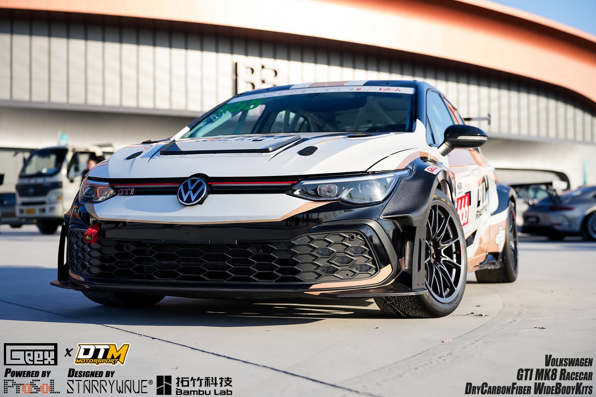 Volkswagen Golf / GTI / R-Line / R MK8 MK8.5 2022-ON with Aftermarket Parts - Side Hood Vents Cutouts Carbon Fiber from Geex Village