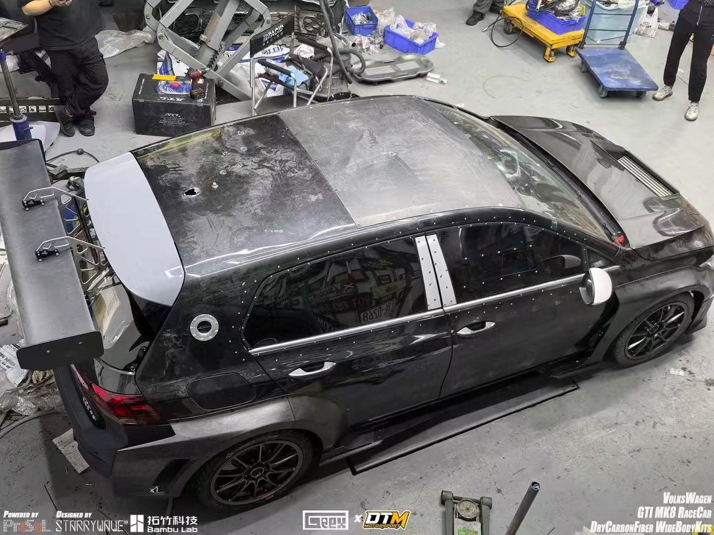 Volkswagen Golf GTI R MK8 2022-ON with Aftermarket Parts - Side Skirts and Extension Carbon Fiber from Geex Village