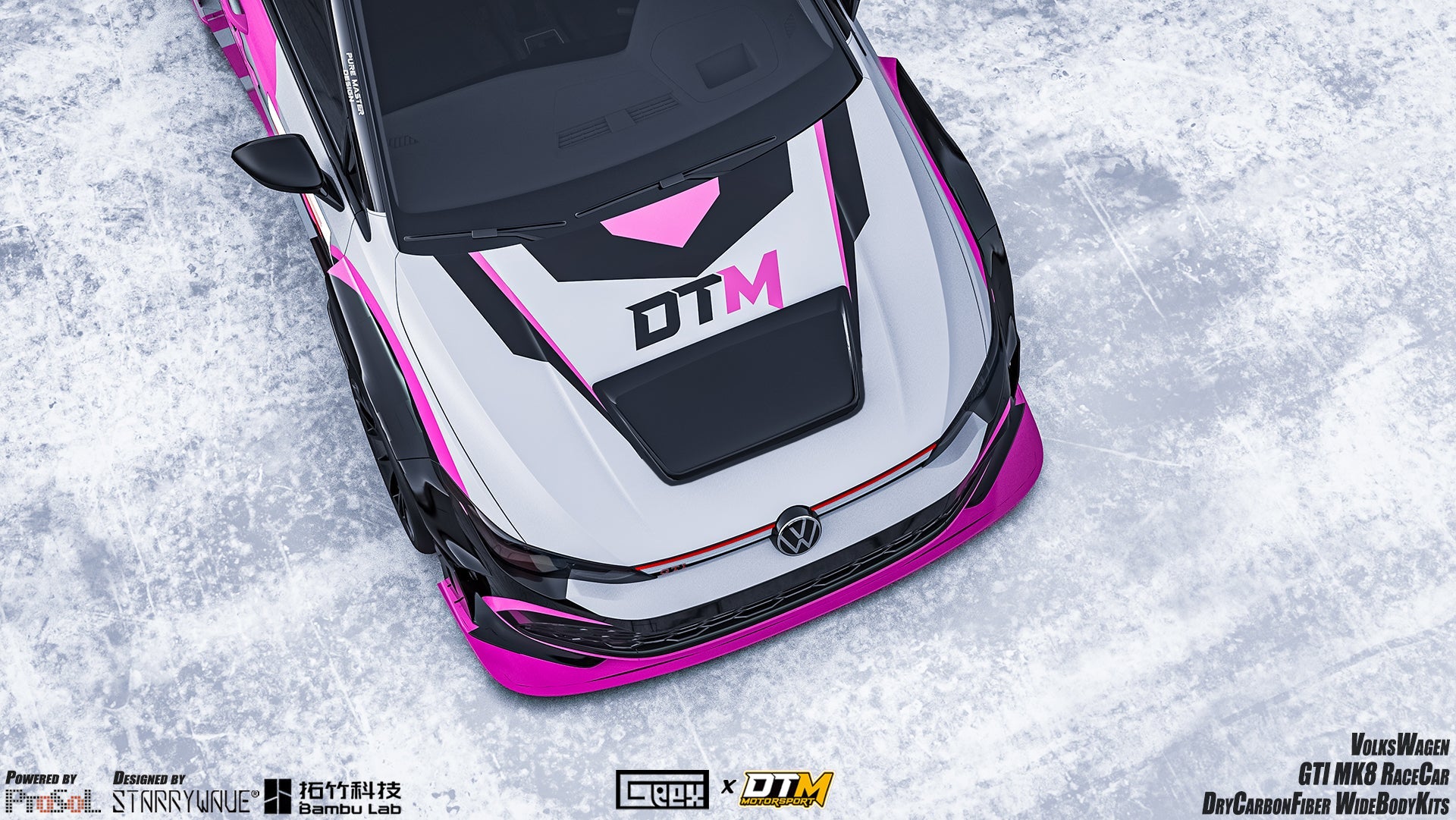 Volkswagen Golf GTI R MK8 2022-ON with Aftermarket Parts - Center Hood Vent Cutout Carbon Fiber from Geex Village