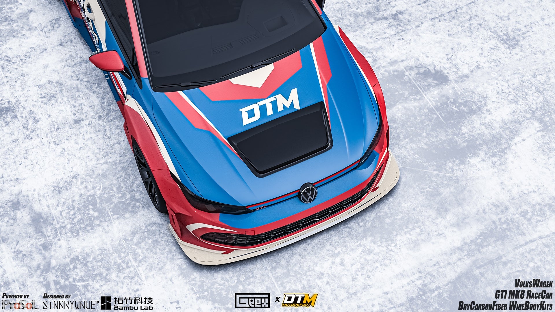 Volkswagen Golf GTI R MK8 2022-ON with Aftermarket Parts - Center Hood Vent Cutout Carbon Fiber from Geex Village