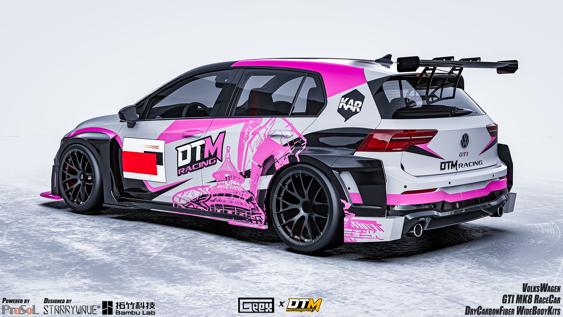 Volkswagen Golf GTI R MK8 2022-ON with Aftermarket Parts - Rear Quarter Panel Flares Set Carbon Fiber from Geex Village