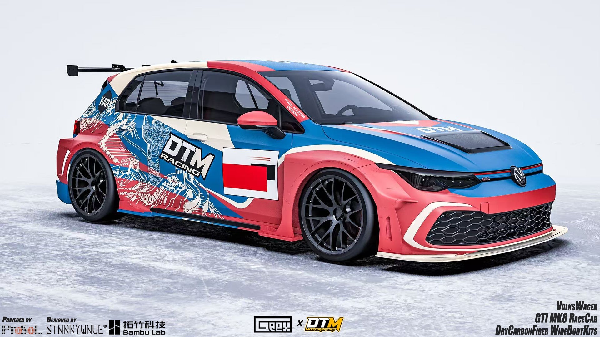 Volkswagen Golf GTI R MK8 2022-ON with Aftermarket Parts - Side Skirts and Extension Carbon Fiber from Geex Village