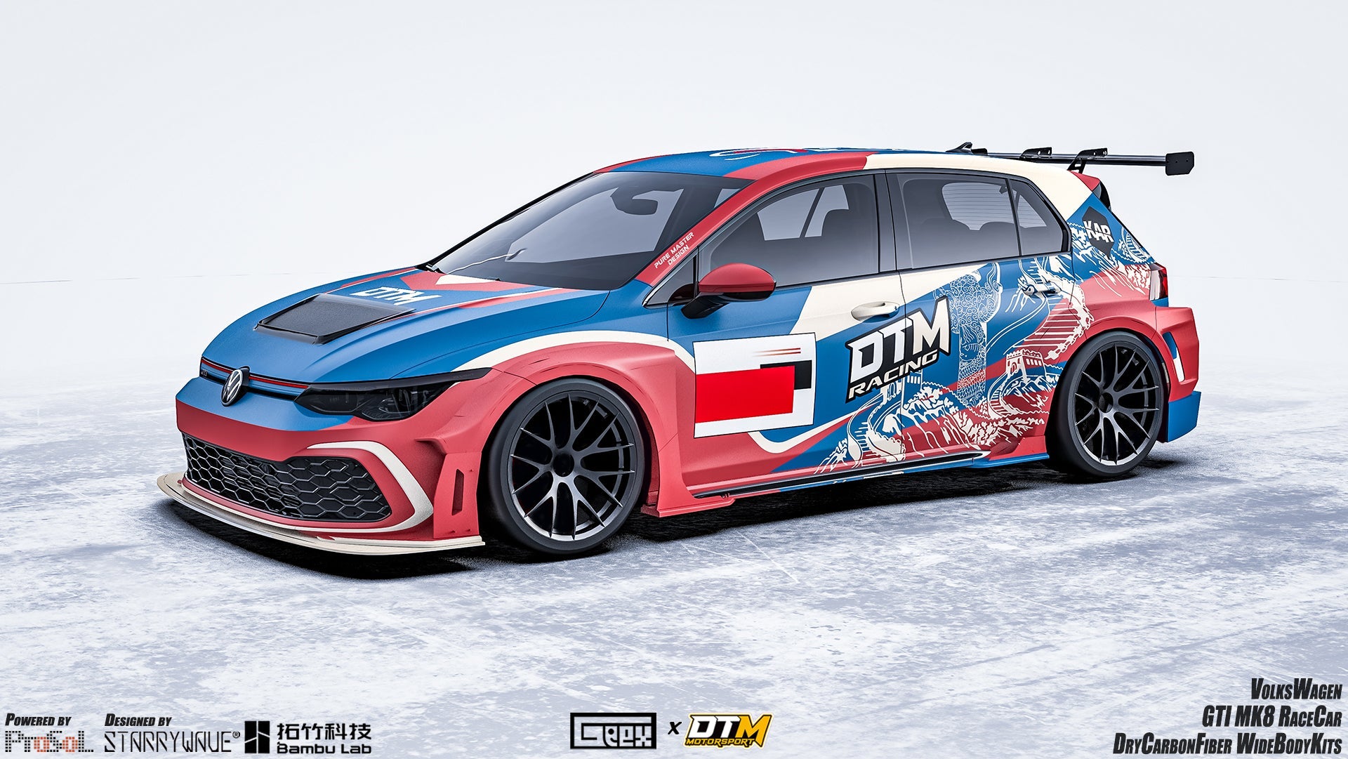 Volkswagen Golf GTI R MK8 2022-ON with Aftermarket Parts - Side Skirts and Extension Carbon Fiber from Geex Village