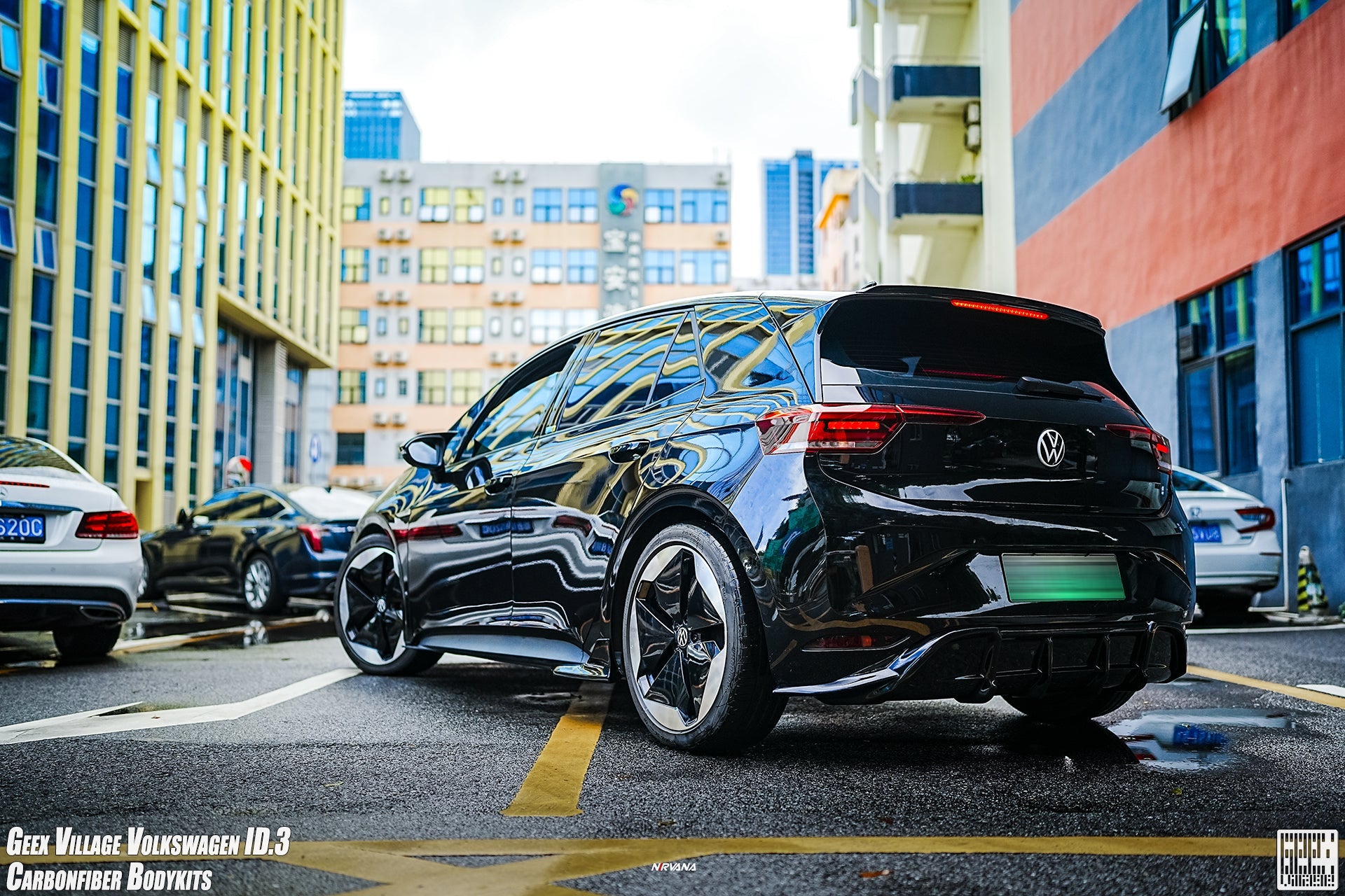 Volkswagen ID.3 Pro Performance / S E11E12 2020 2021 2022 with Aftermarket Parts - Rear Diffuser Carbon Fiber from Geex Village