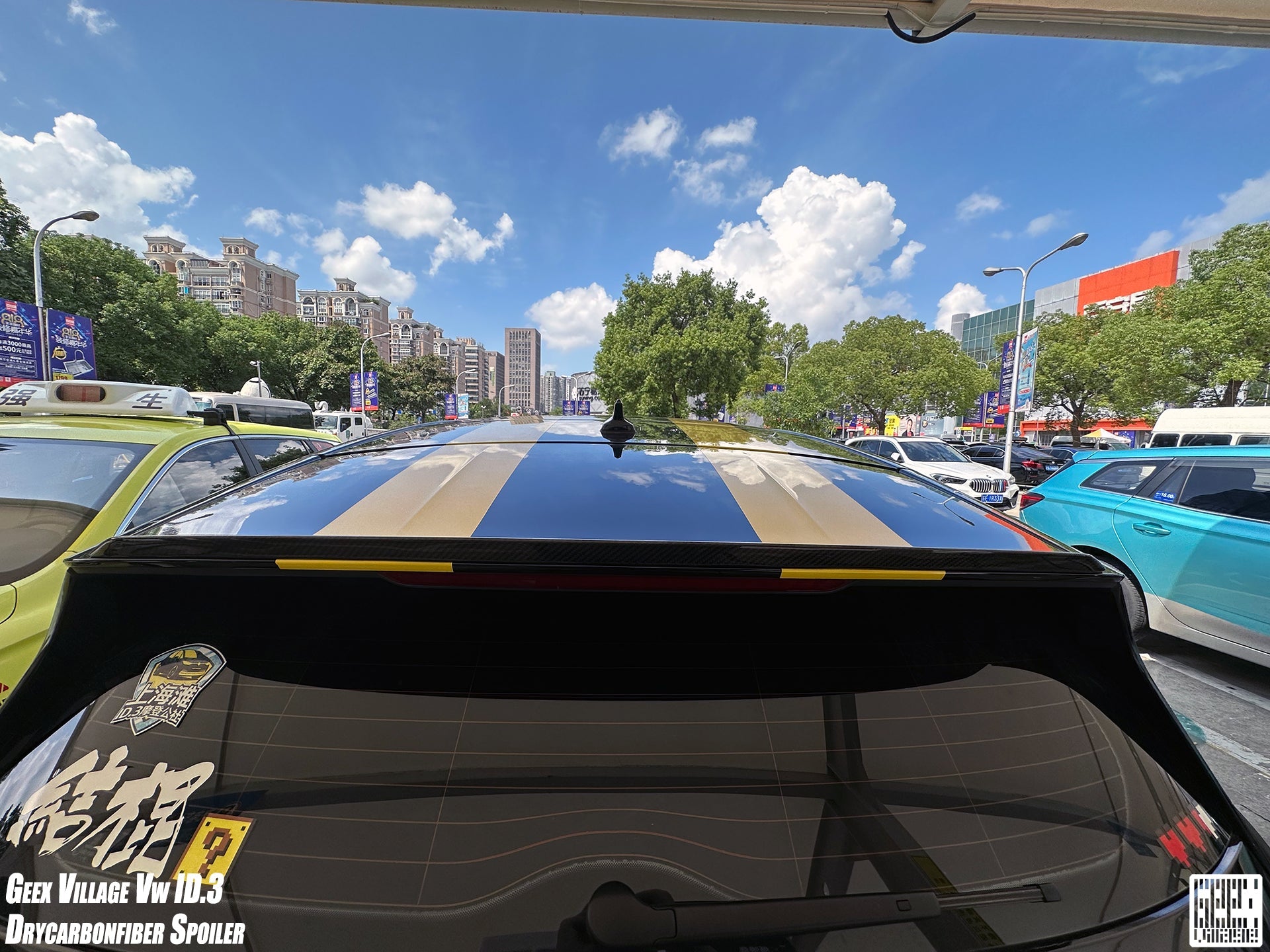 Volkswagen ID.3 Pro Performance / S E11E12 2018-ON with Aftermarket Parts - V1 Rear Roof Spoiler Carbon Fiber from Geex Village