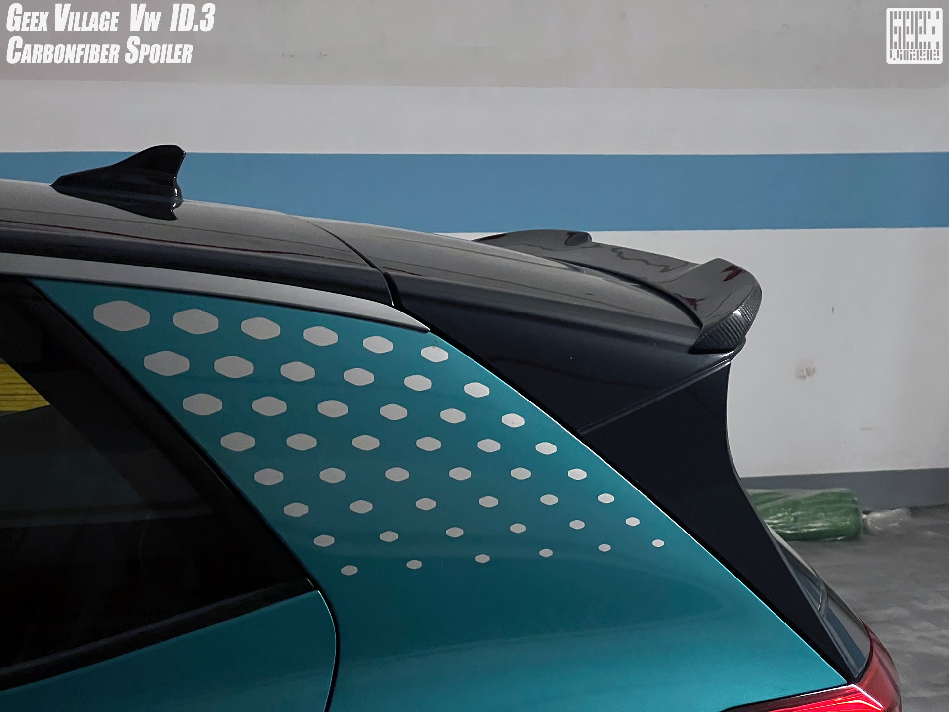 Volkswagen ID.3 Pro Performance / S E11E12 2018-ON with Aftermarket Parts - V2 Rear Roof Spoiler Carbon Fiber from Geex Village
