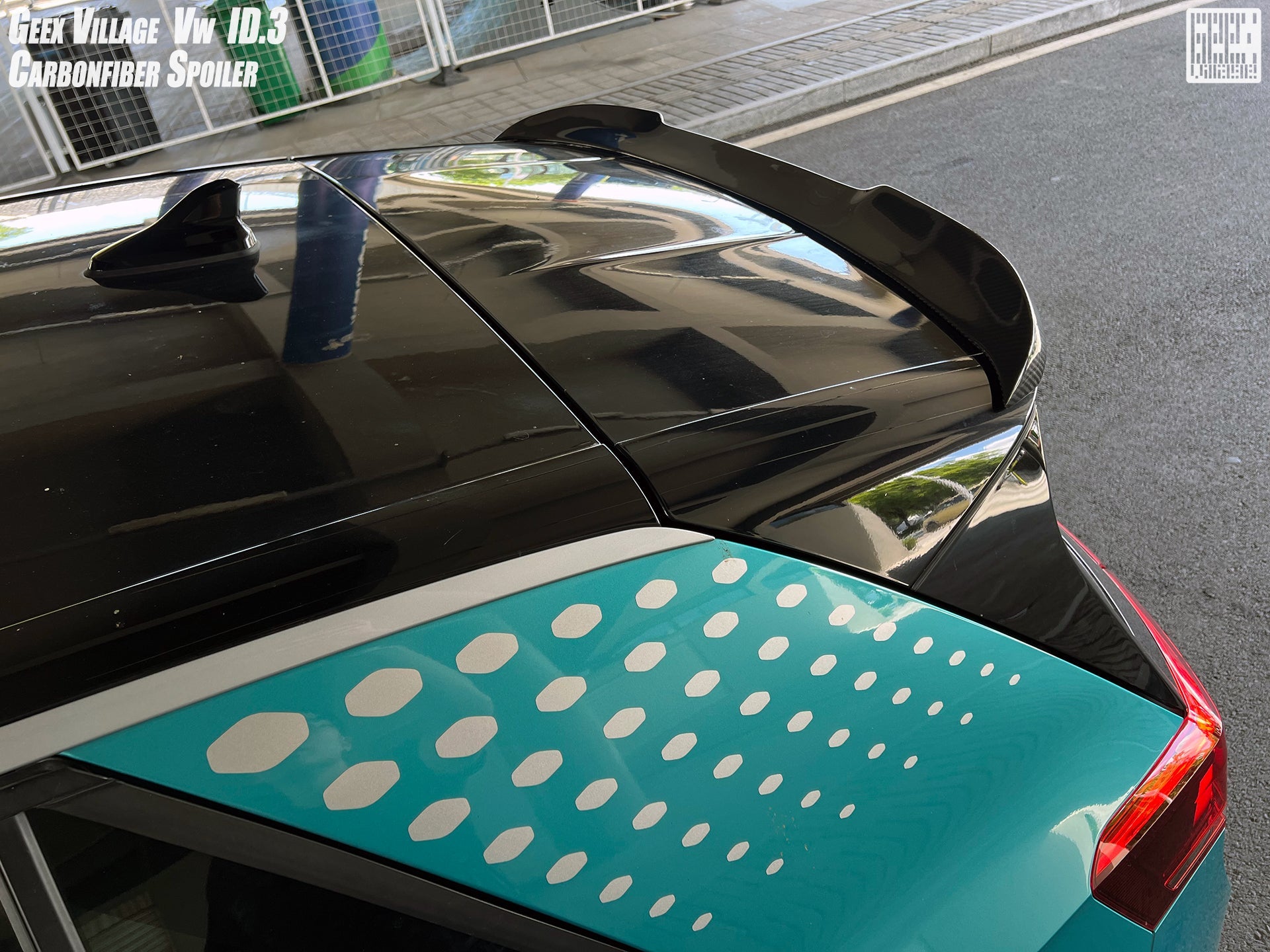 Volkswagen ID.3 Pro Performance / S E11E12 2018-ON with Aftermarket Parts - V2 Rear Roof Spoiler Carbon Fiber from Geex Village
