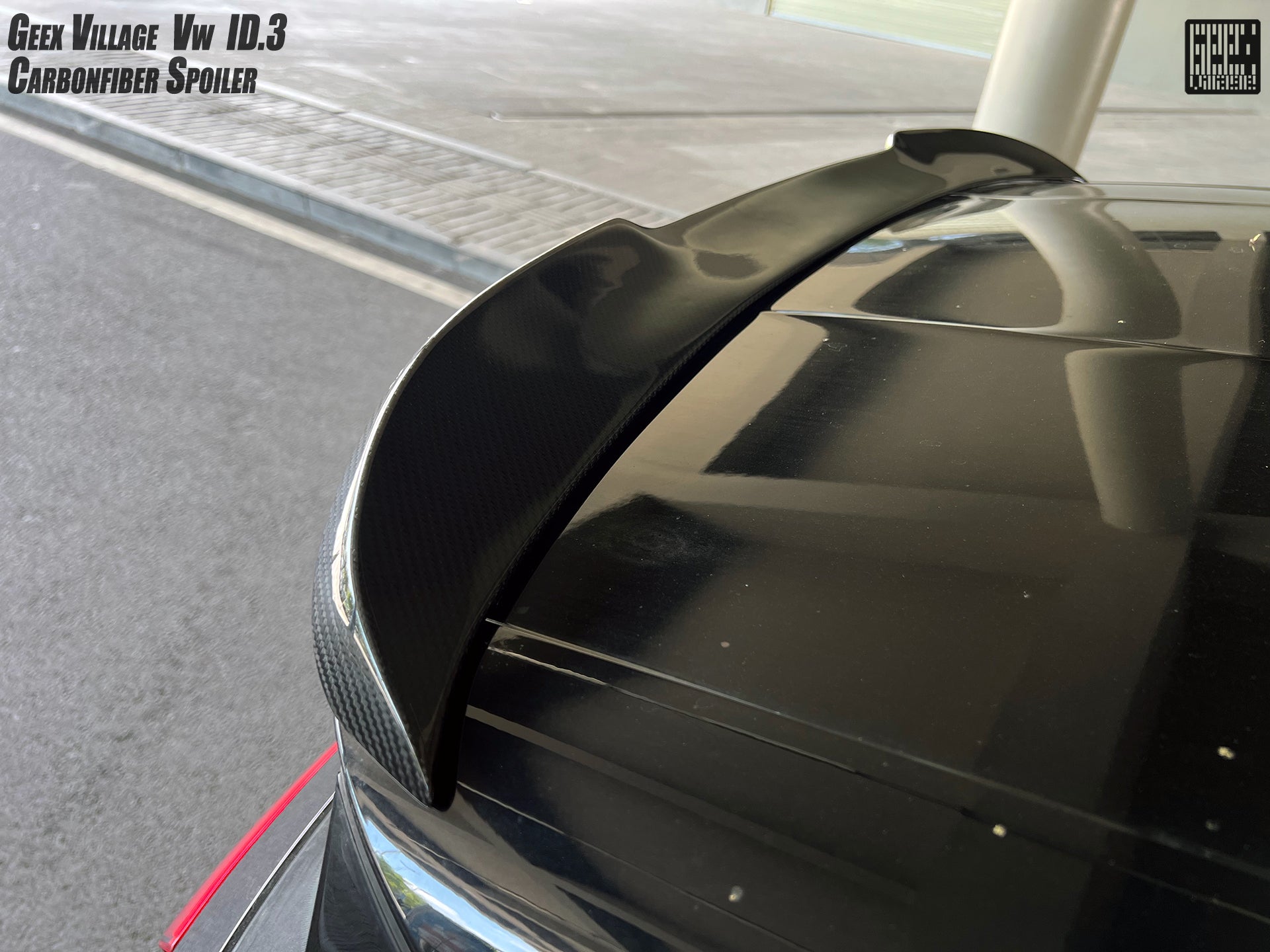 Volkswagen ID.3 Pro Performance / S E11E12 2018-ON with Aftermarket Parts - V2 Rear Roof Spoiler Carbon Fiber from Geex Village