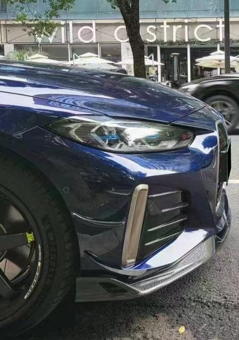 BMW I4 M50 / e Drive 40 G26 2022-ON & 4 Series Gran Coupe M440i 430i G26 2022-ON?(with M-package bumper, does not fit base model) with Aftermarket Parts - AE Style Carbon Fiber Front Canards from ArmorExtend