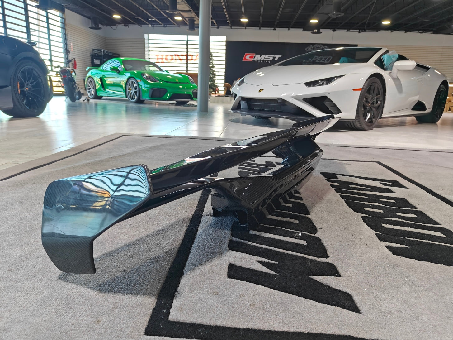 Lamborghini Huracan Tecnica Performante Evo LP610 LP580 2015 2016 2017 2018 2019 2020 2021 2022 2023 2024 with Aftermarket Parts - Vor V2 Style Rear Wing Dry Pre-preg Carbon Fiber from Aero Republic