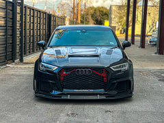 TAKD Carbon Dry Carbon Fiber Front Lip for Audi RS3 2018-2020