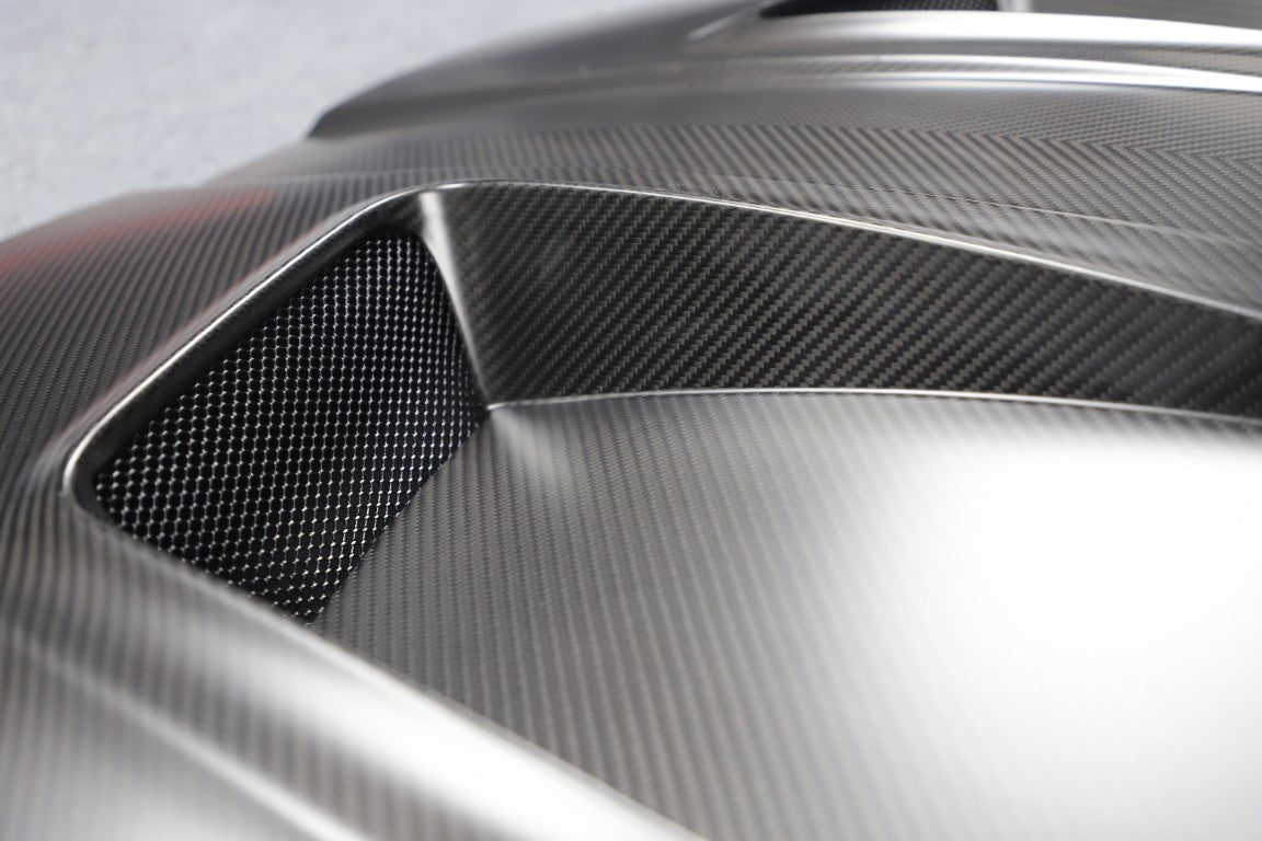 BMW M3 / M3C G80 G81 & M4 / M4C G82 G83 2021 2022 2023 2024 with Aftermarket Parts - Hood Bonnet Double-sided Pre-preg Carbon Fiber from TAKD Carbon