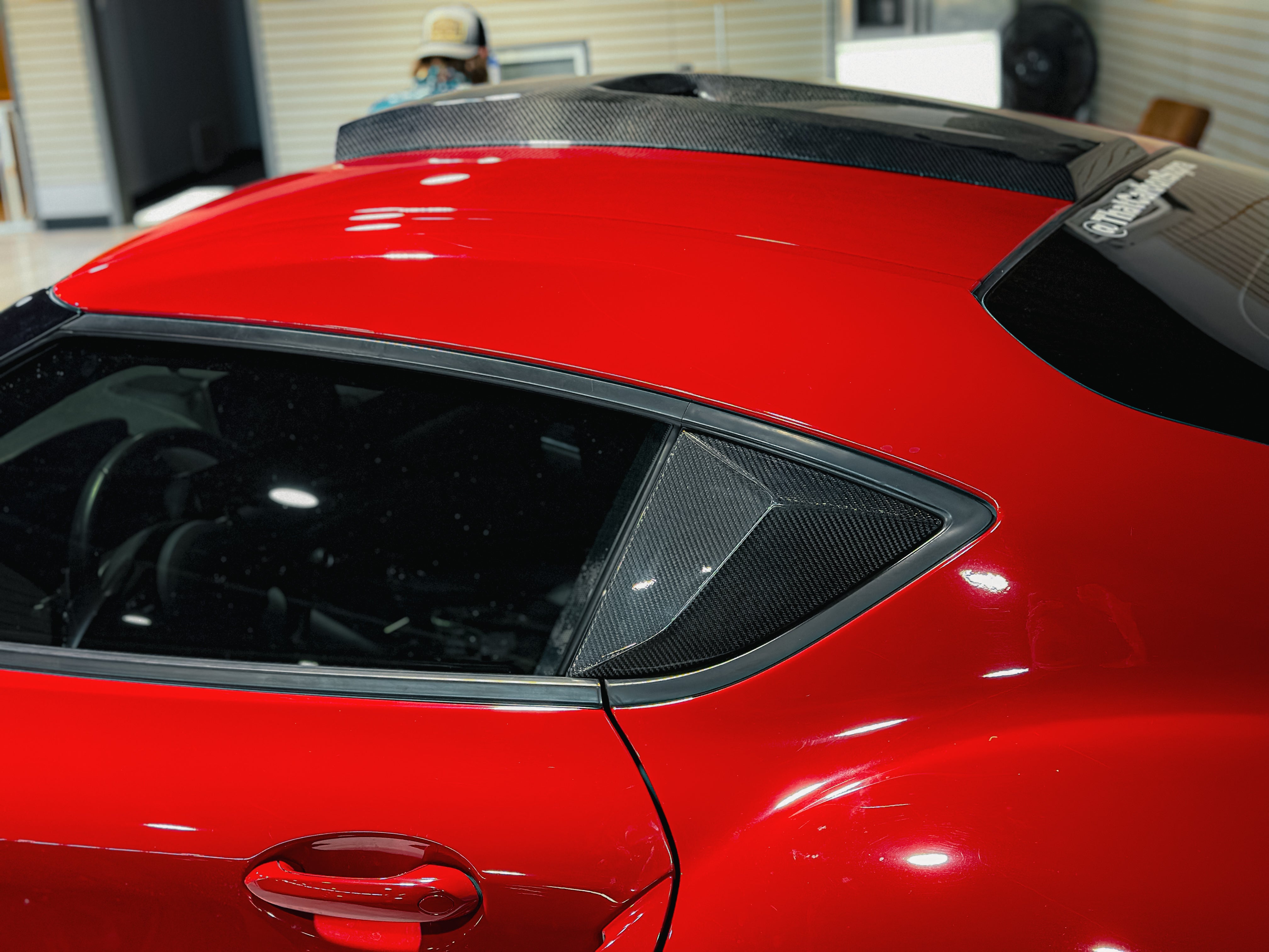 Toyota Supra MK5 A90 A91 3.0 2.0 2020 2021 2022 2023 2024 with Aftermarket Parts - Hyperion Side Window Louver Trim Carbon Fiber / FRP from Robot Craftsman
