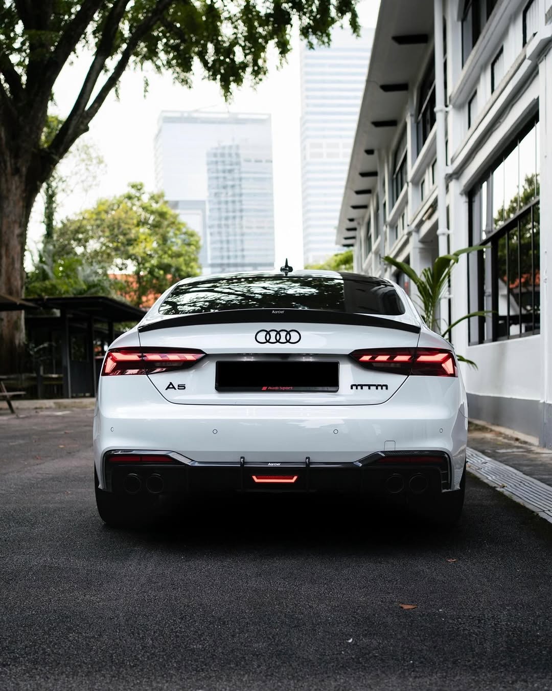 Audi S5 A5 (with s-line bumper, does not base model) B9.5 2020 2021 2022 2023 2024 with Aftermarket Parts - Rear Diffuser Pre-preg Carbon Fiber from Karbel Carbon