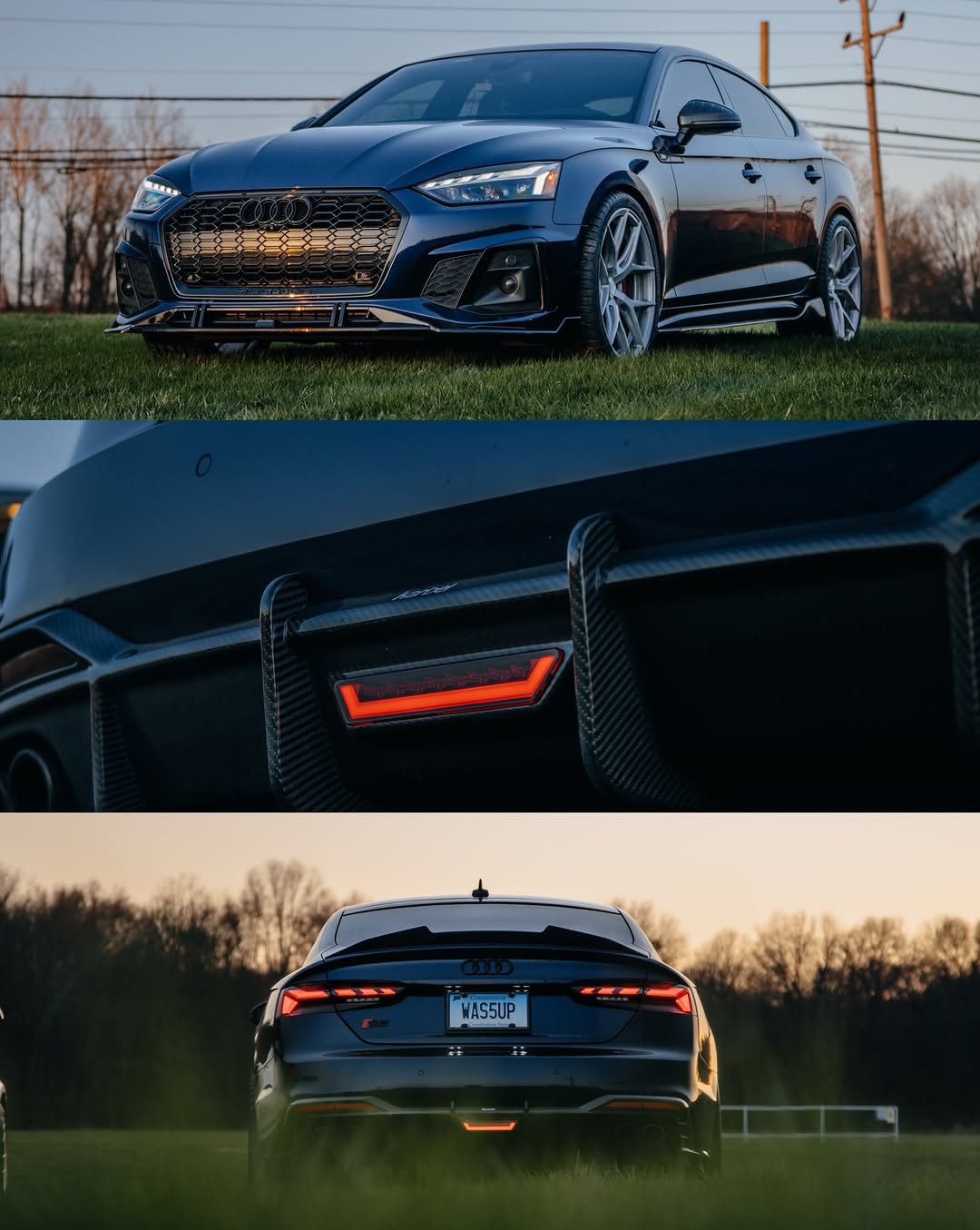 Audi S5 A5 (with s-line bumper, does not base model) B9.5 2020 2021 2022 2023 2024 with Aftermarket Parts - Rear Diffuser Pre-preg Carbon Fiber from Karbel Carbon