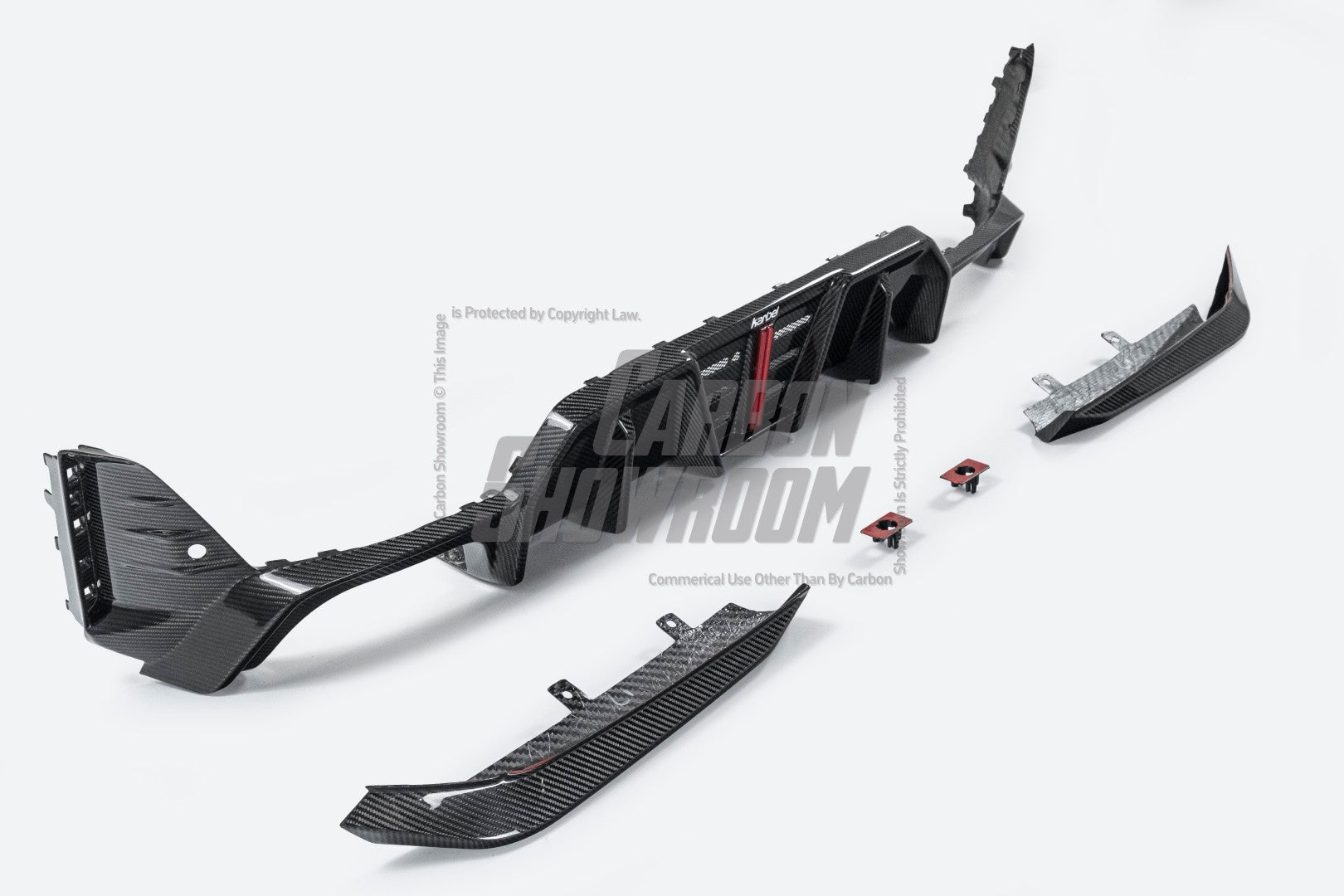 BMW 3 Series 330i (with M-package bumper, does not fit base model) M340i G20 G21 LCI 2023 2024 with Aftermarket Parts - V2 Style Diffuser & Canards Pre-preg Carbon Fiber from Karbel Carbon