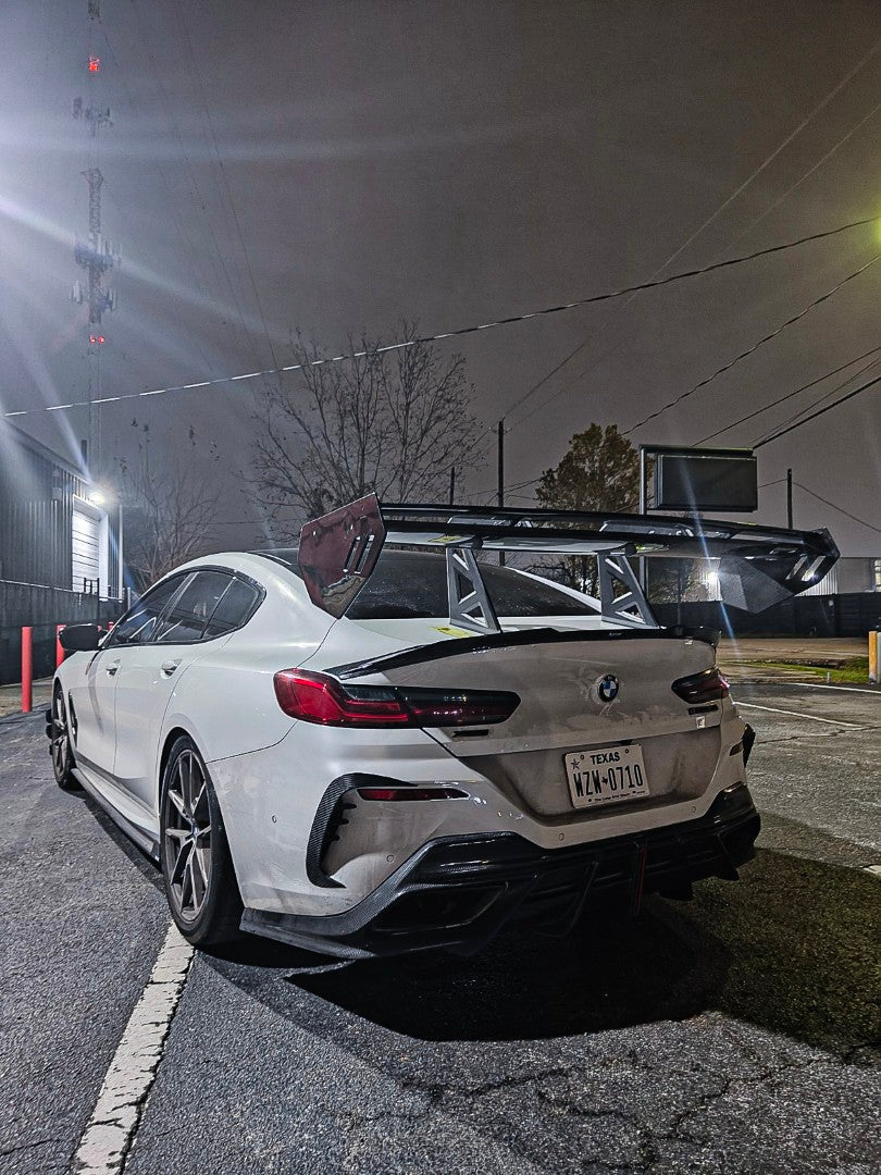 BMW 8 Series M850 840 G16 2018 2019 2020 2021 2022 2023 2024 with Aftermarket Parts - Rear Spoiler Pre-preg Carbon Fiber from Karbel Carbon