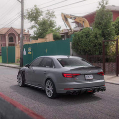 Audi S4 A4 B9 / B9.5 2017-ON with Aftermarket Parts - Side Skirts & Upper Side Skirt Trim Pre-preg Carbon Fiber from Karbel Carbon