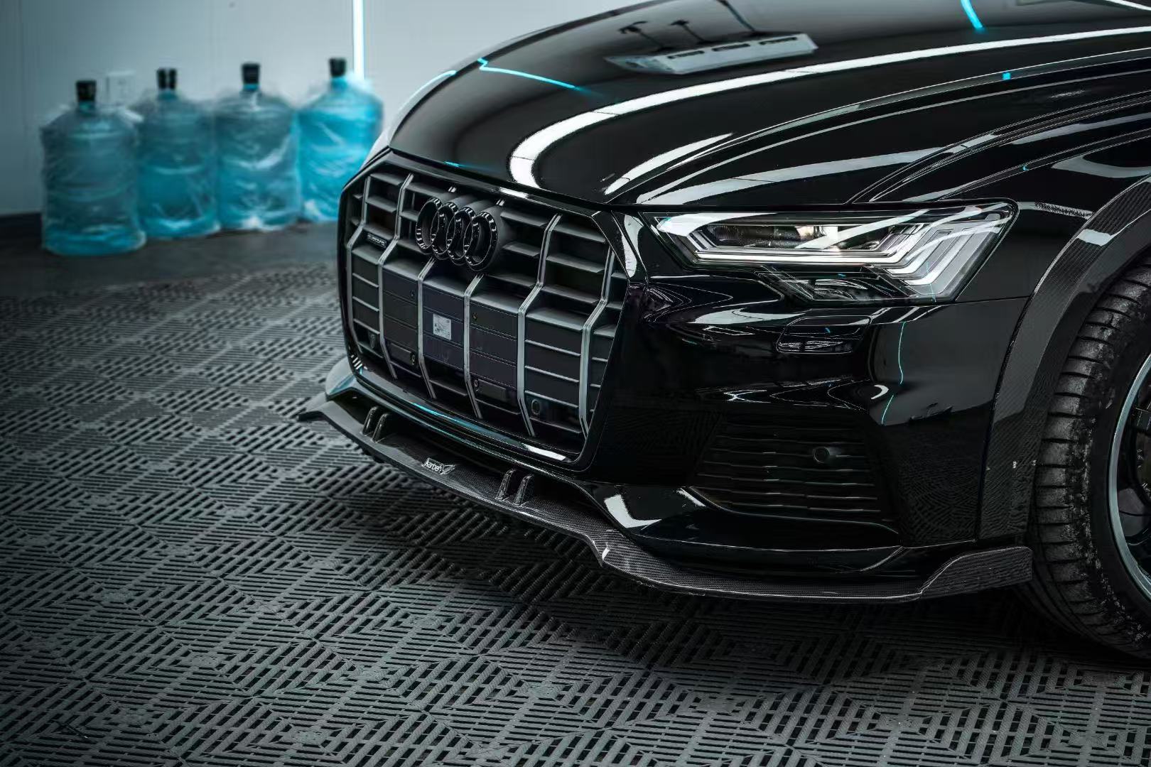 Audi A6 Allroad C8 2020-ON with Aftermarket Parts - Upper Front Lip Pre-preg Carbon Fiber from Karbel Carbon